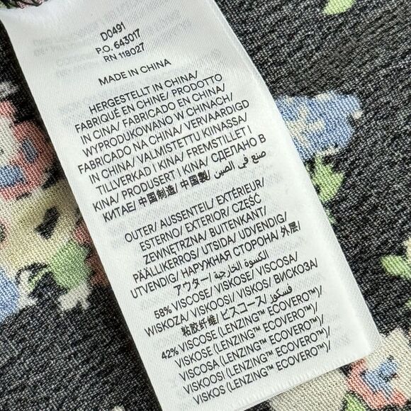 Boden Dress Wild Cluster 12UK 8USCrew Neck Knee Length Floral Black Long Sleeve‎ - Picture 10 of 12